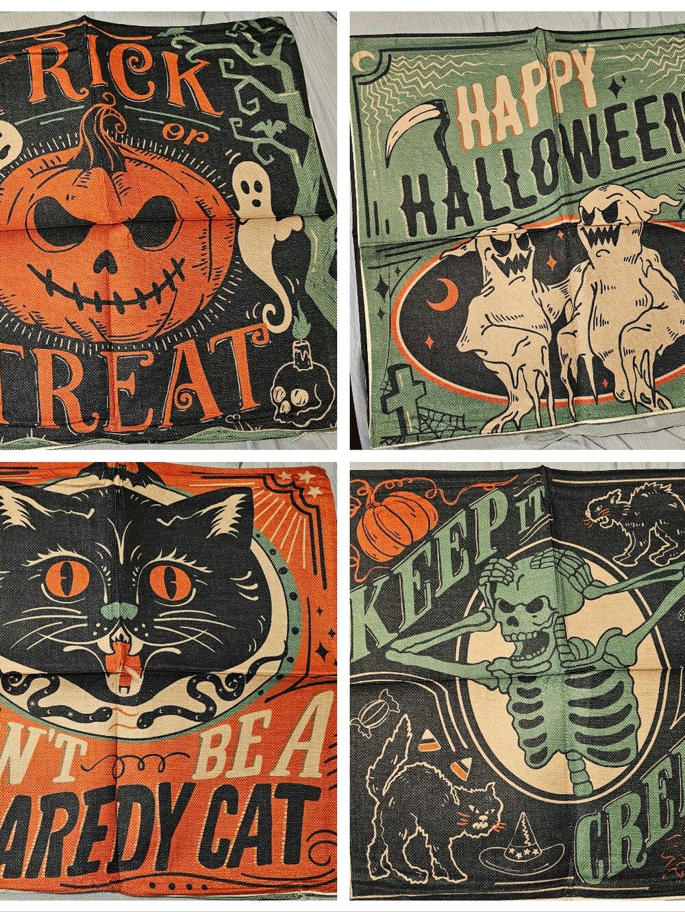 Pillow Covers,New Set Of 4 Halloween Covers 17x17  For Couch Or Bedroom Pillows